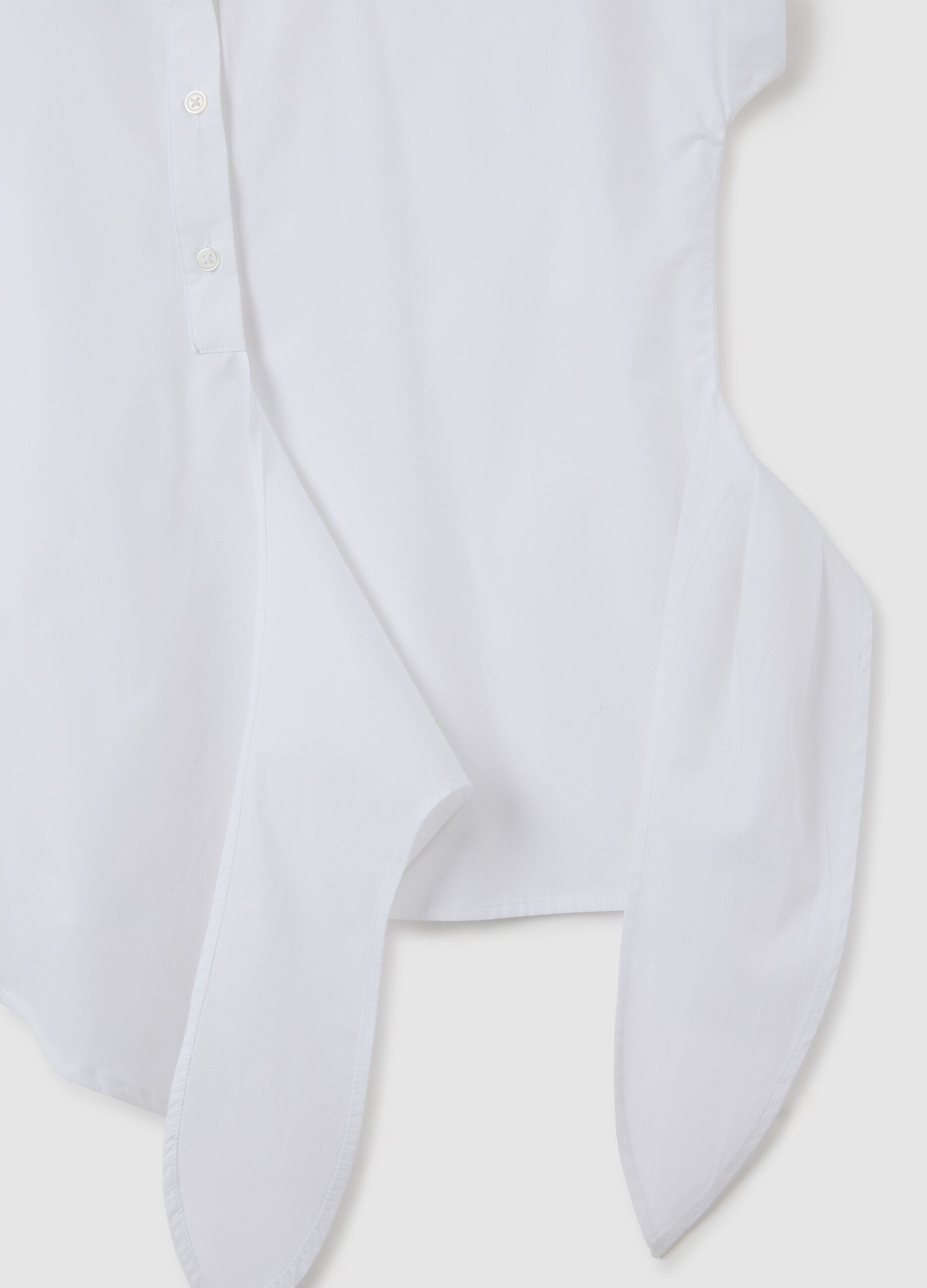 White pure cotton shirt regular fit with knot