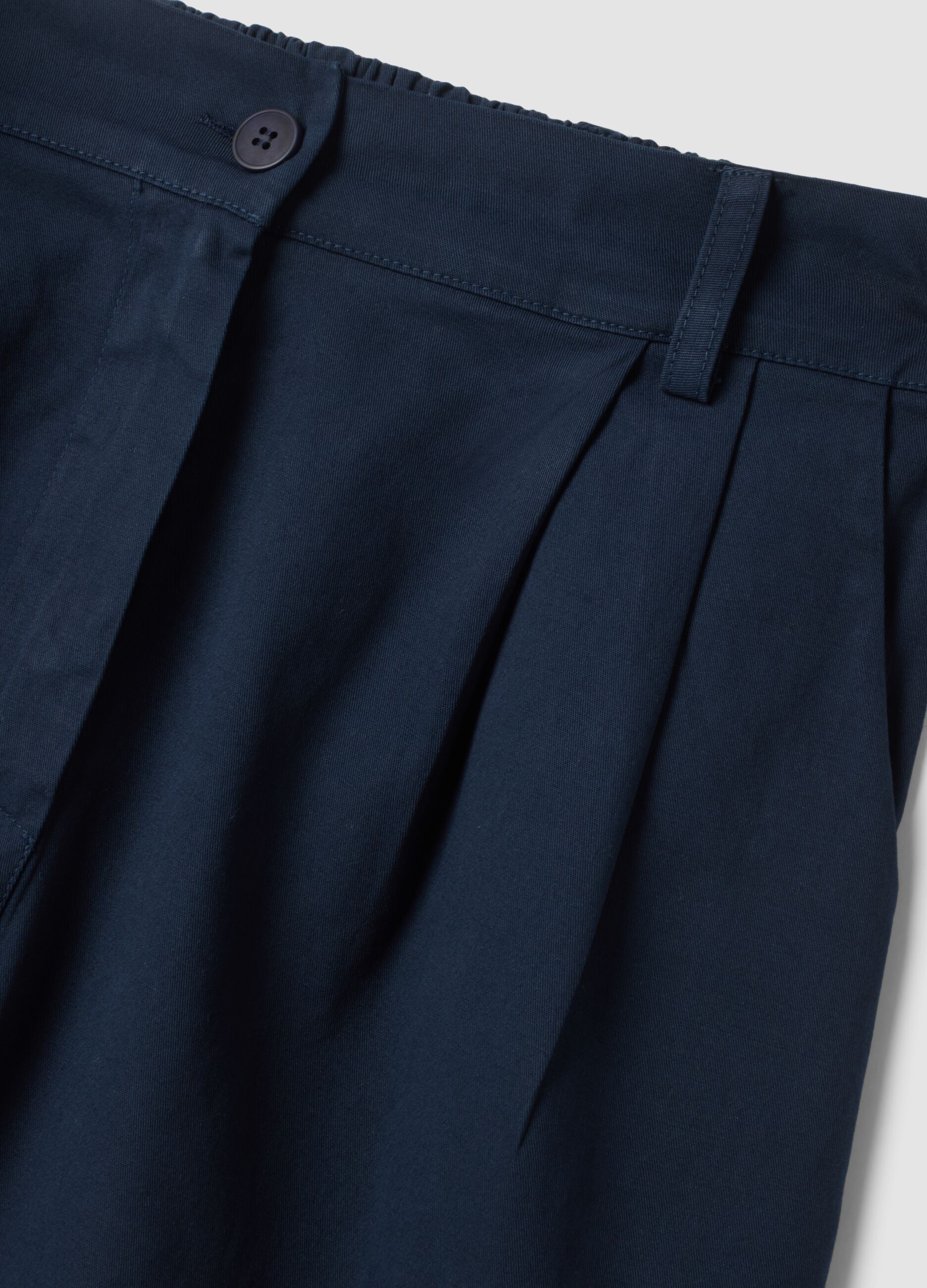 Blue stretch cotton shorts