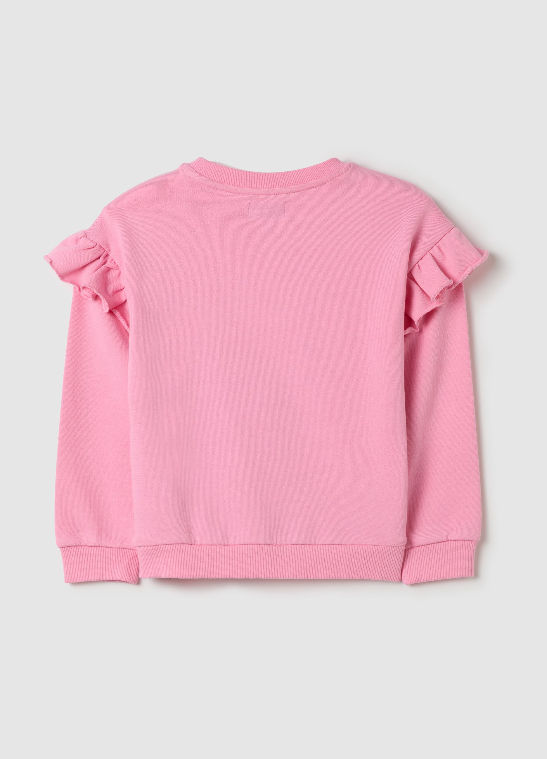 Sweatshirt with flounce and "I love you cherry much” print