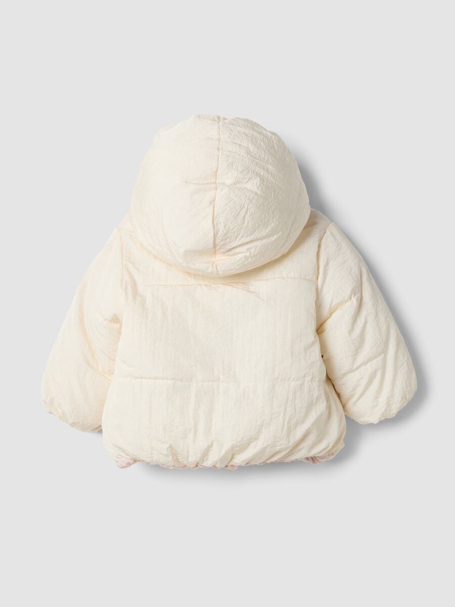 Piumino bianco con cappuccio regular fit_1