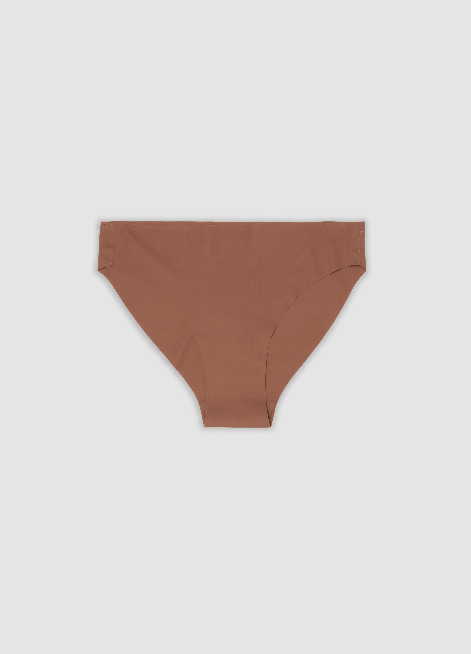 Slip marrone in microfibra elasticizzata a vita regular