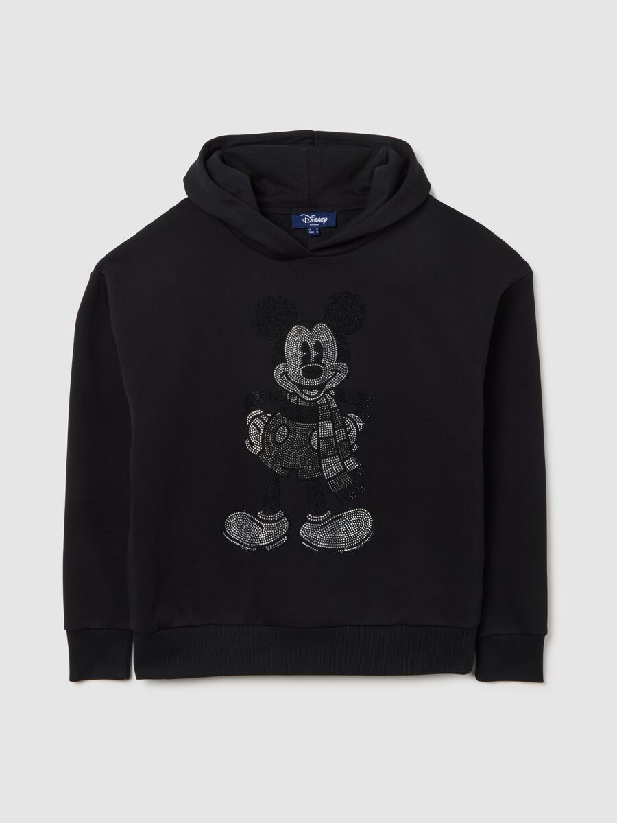Felpa nera in misto cotone regular fit con stampa Disney_5
