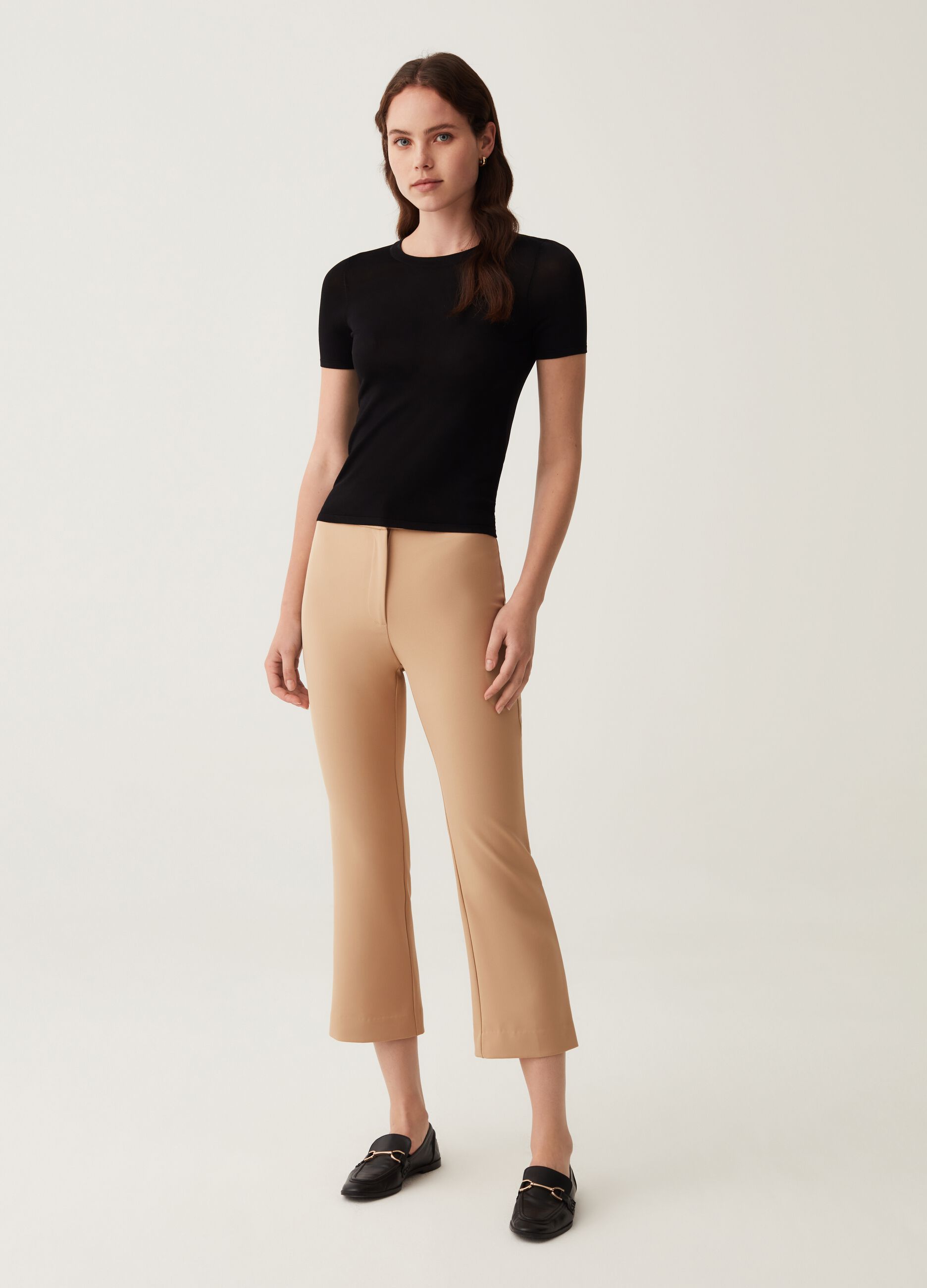 Pantaloni a on sale zampa beige