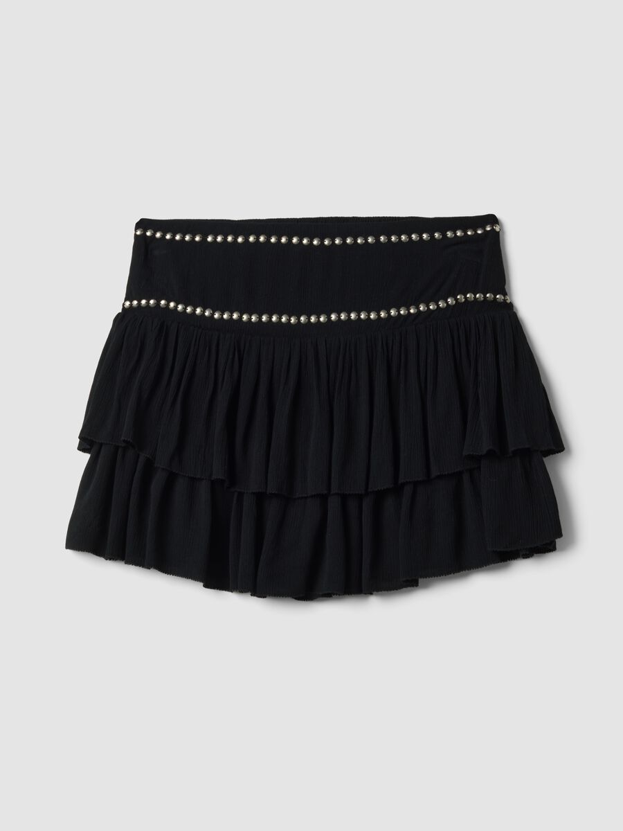 Black pure viscose skirt with ruffles_4