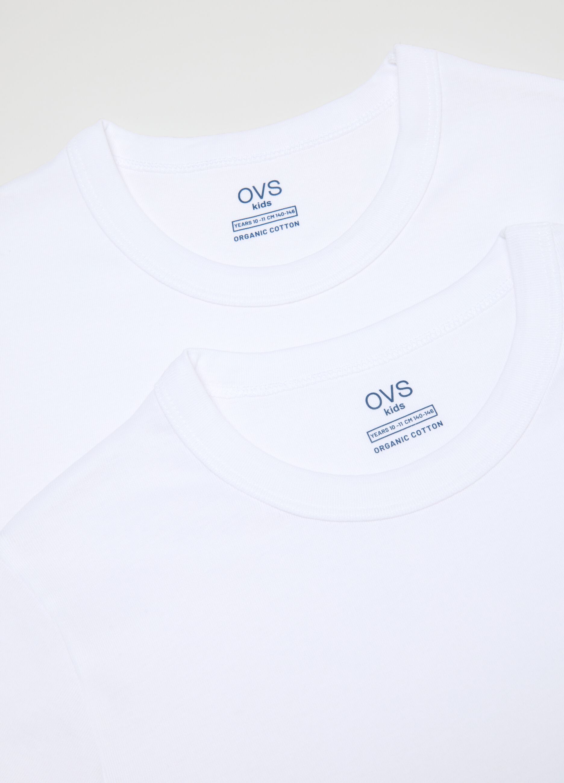 Pack of two white boy's t-shirts in pure cotton over fit
