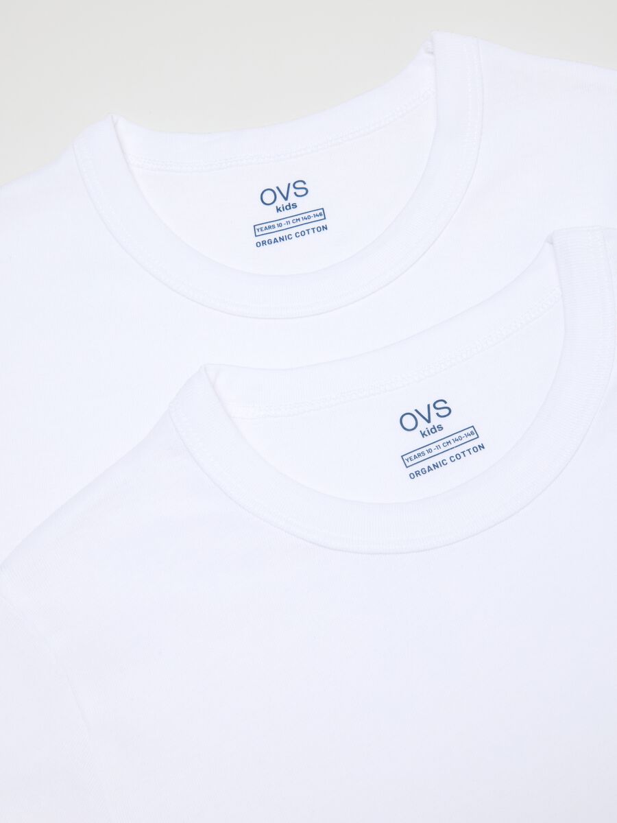 Pack of two white boy's t-shirts in pure cotton over fit_3