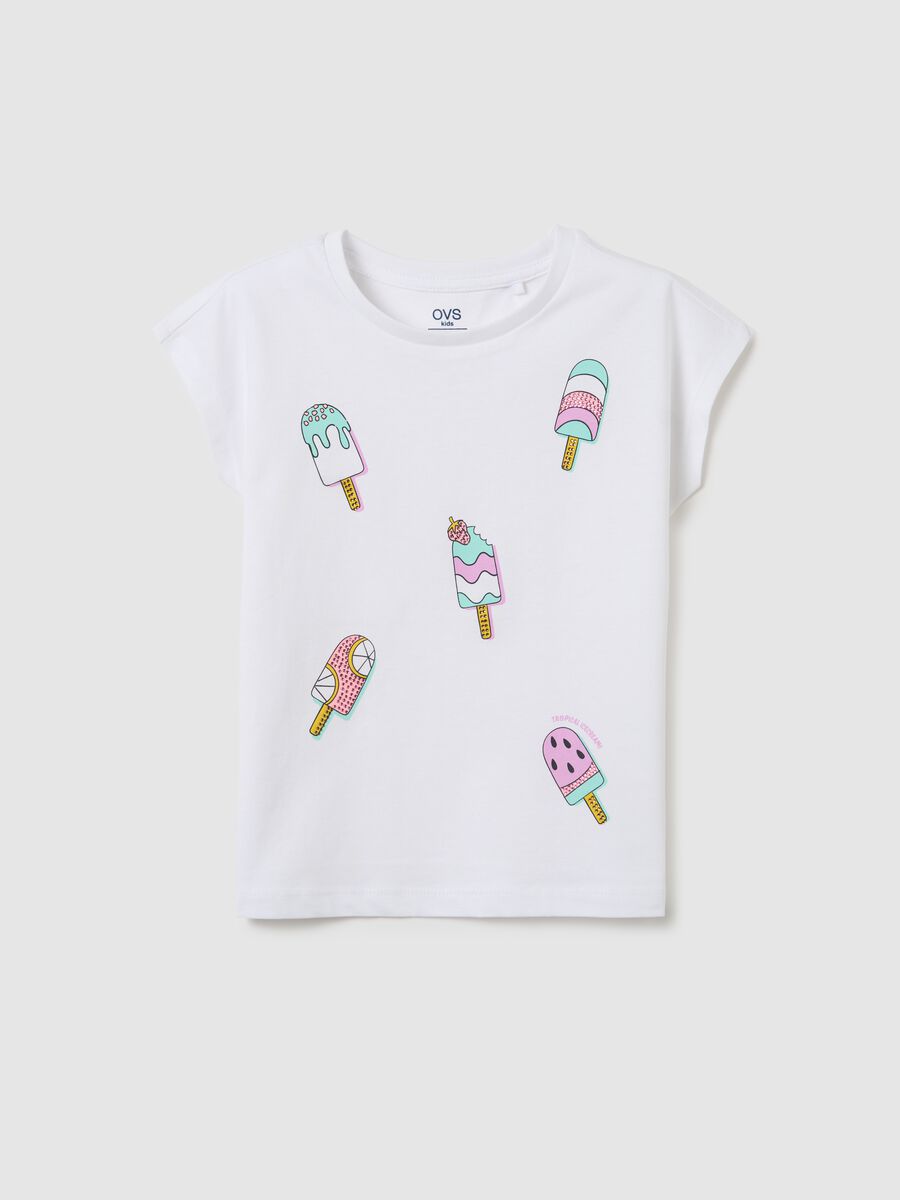 Girls' white regular fit T-shirt_0