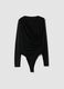 Black fitted stretch bodysuit with rhinestones_6