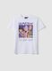 White pure cotton regular fit T-shirt with print_4