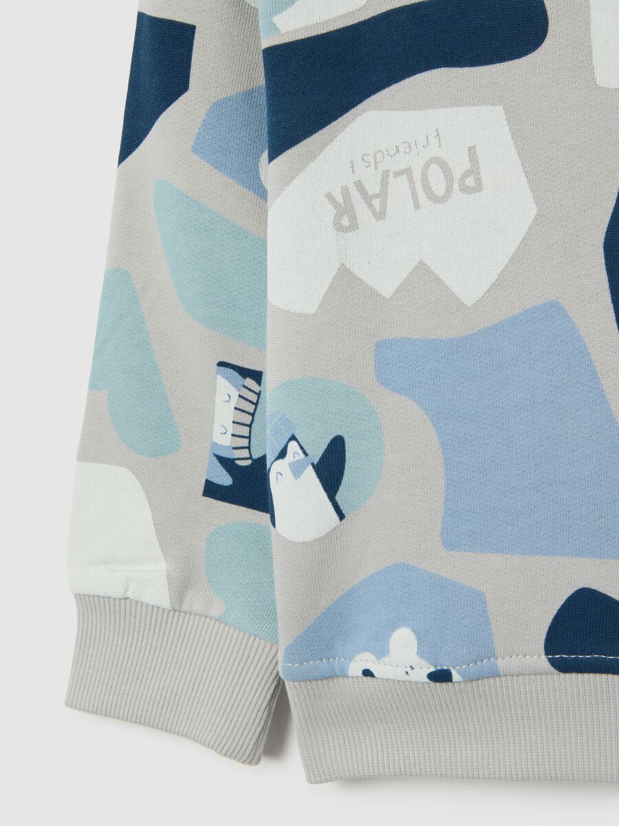 Multicolour children's sweatshirt with prints in pure cotton regular fit_3