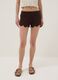 Brown crochet regular-fit cotton-blend shorts_1