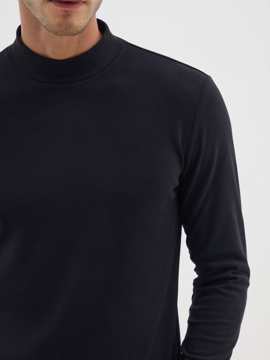Black fleece sweatshirt regular fit_3