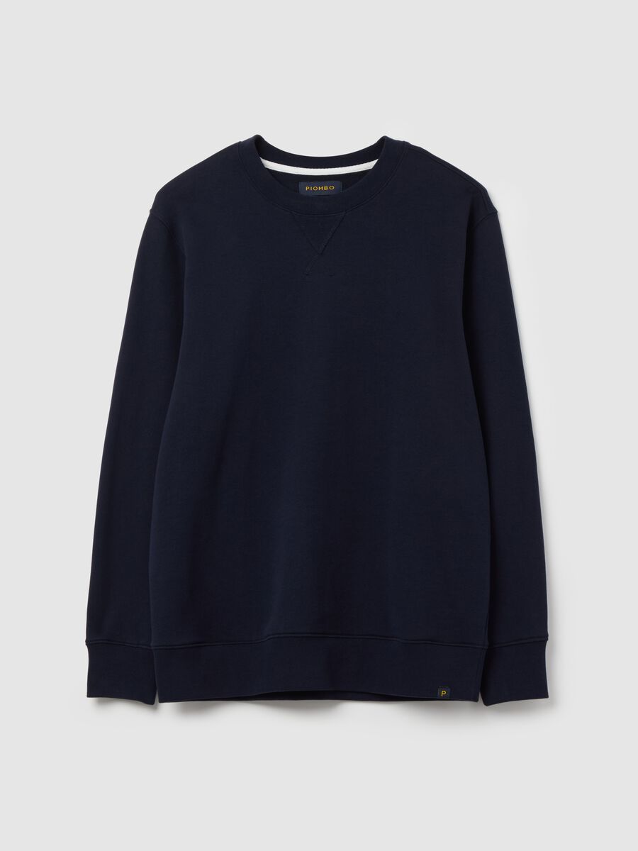 Sweatshirt with round neck and stitched detail_4