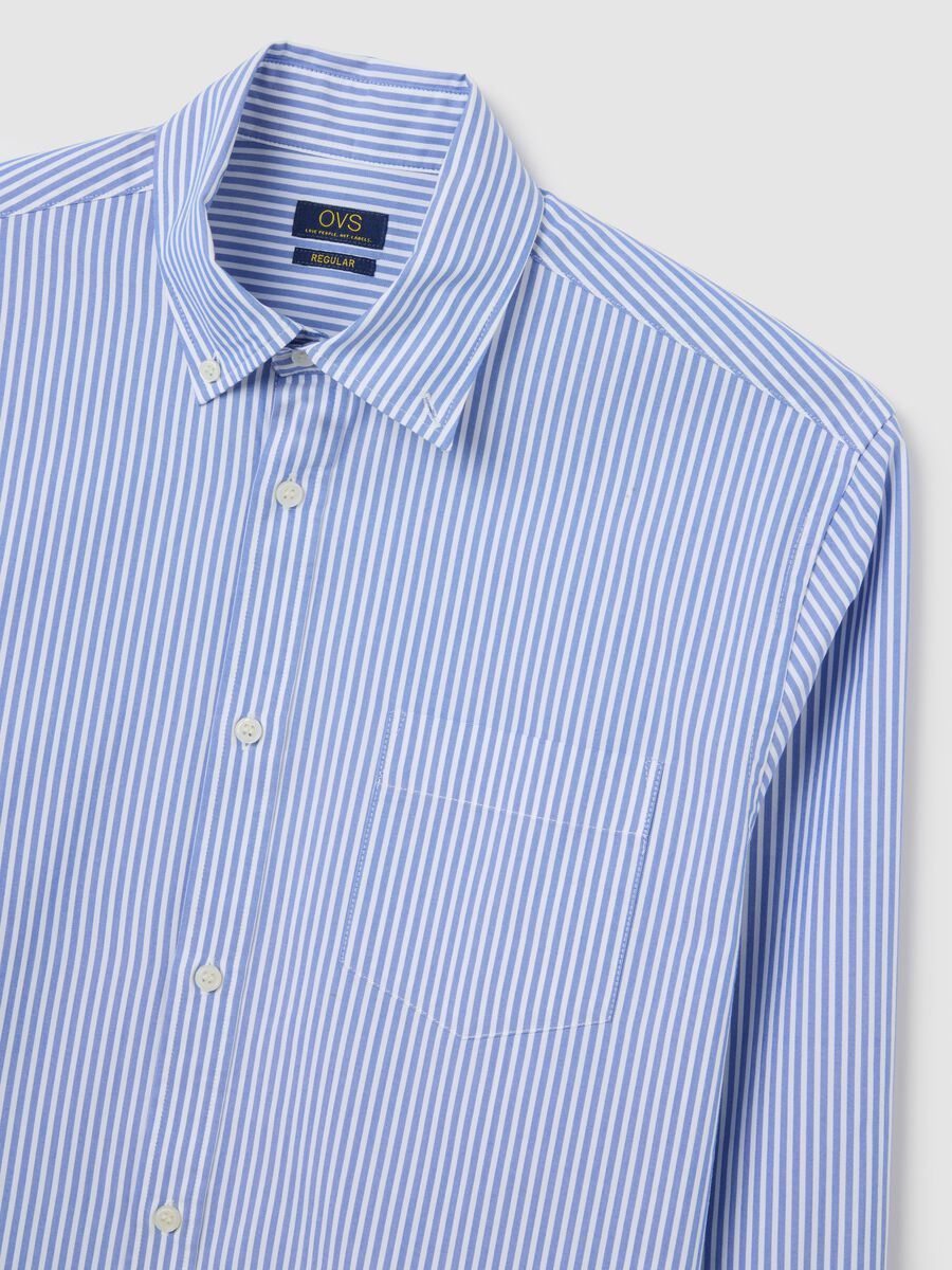 Multicolour easy iron striped cotton blend shirt_5