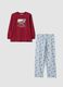 Red Mickey Mouse print organic cotton pyjamas for boys_0