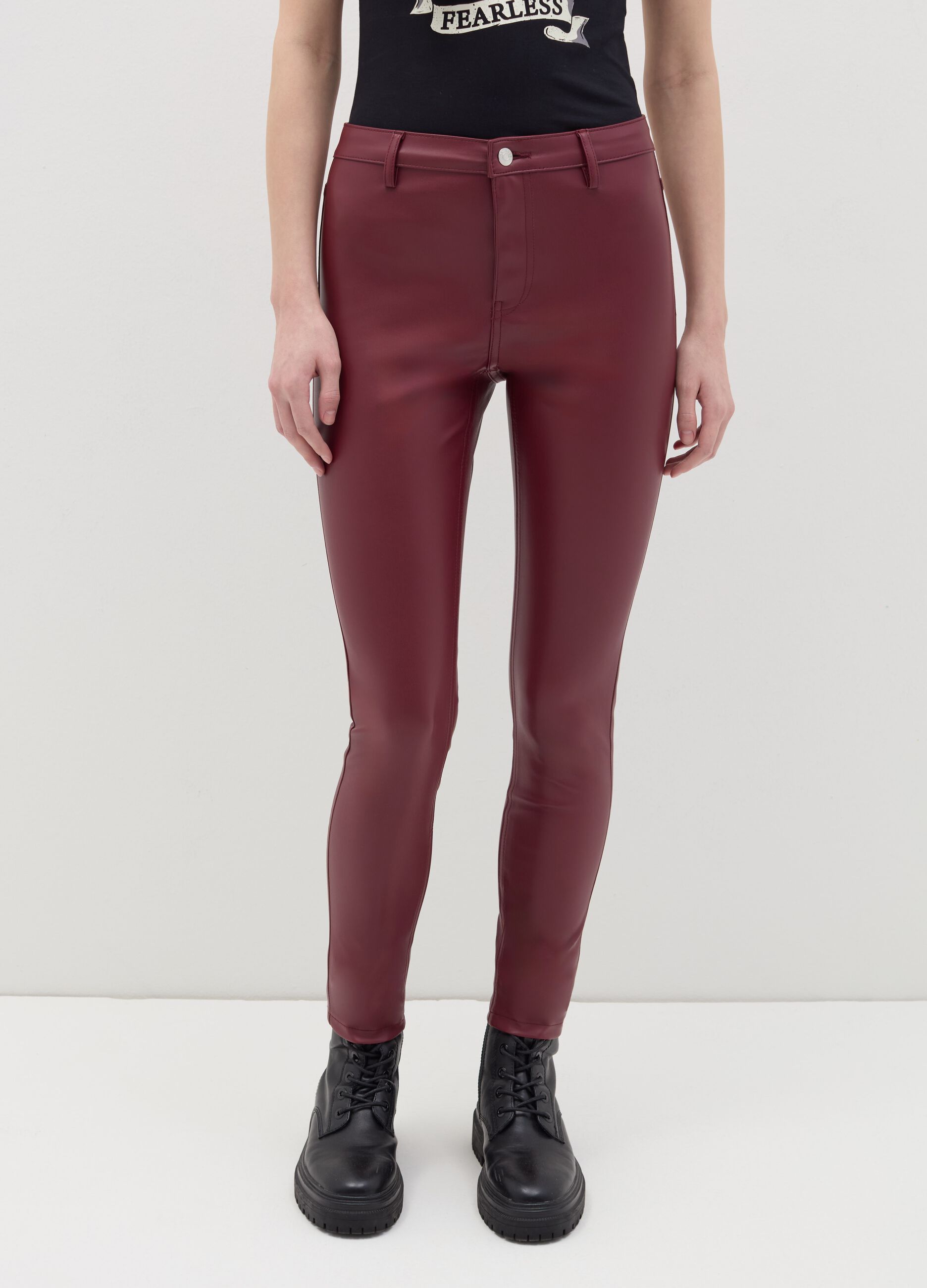 B.ANGEL X THE SEA BEYOND glossy-effect trousers
