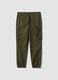 Green slim-fit stretch cotton cargo trousers_2