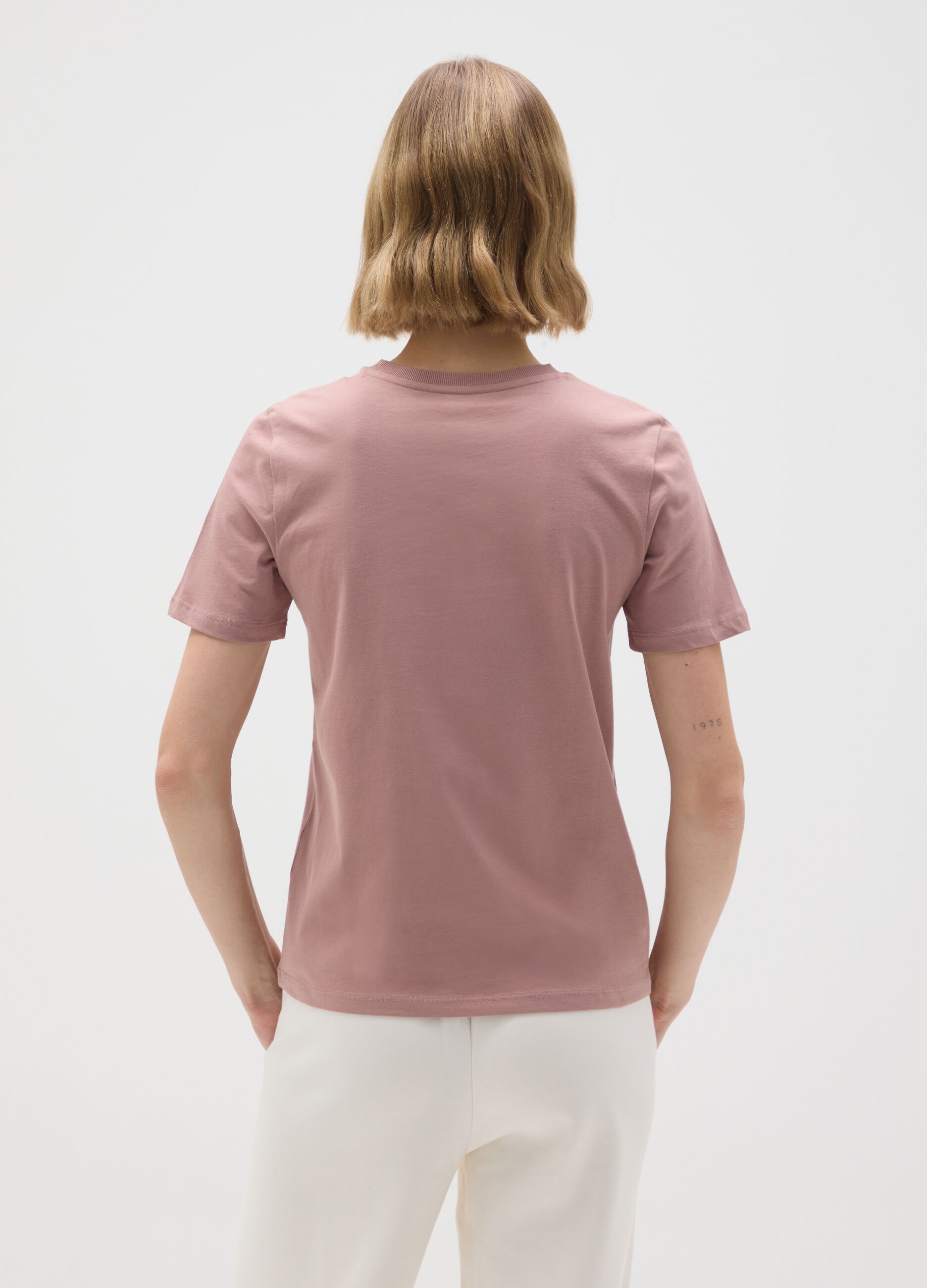 Pink regular fit pure cotton t-shirt