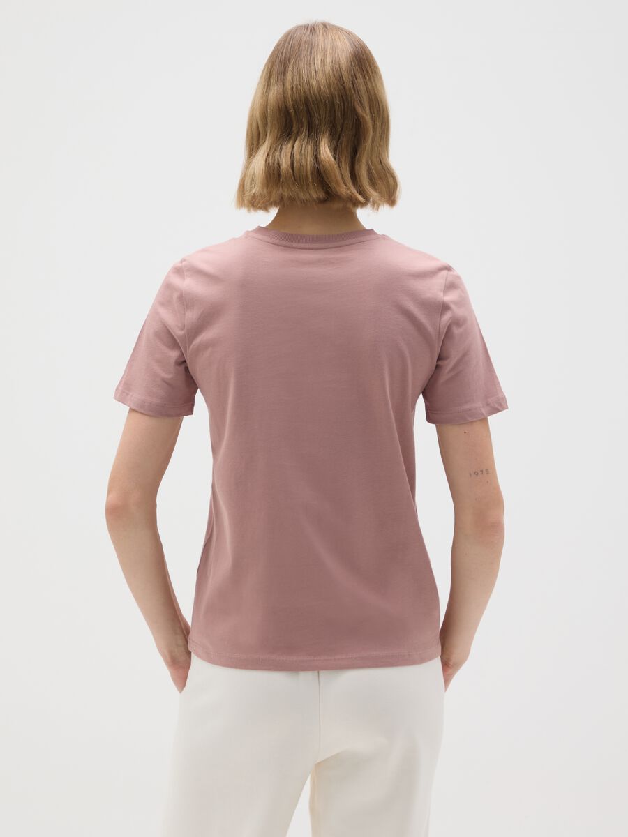Pink regular fit pure cotton t-shirt_2