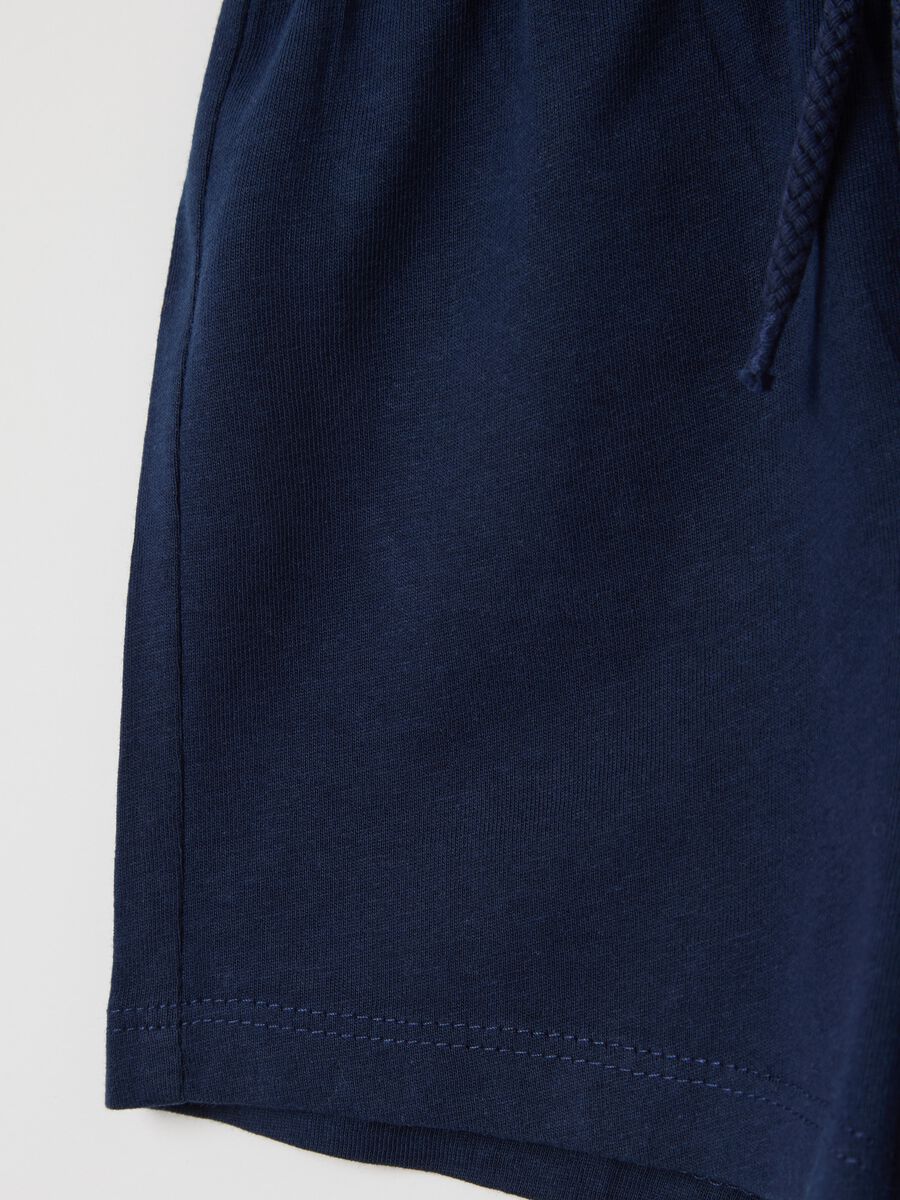 Blue shorts in 100% cotton_3