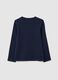 Girls' long sleeve blue cotton blouse, regular fit_1