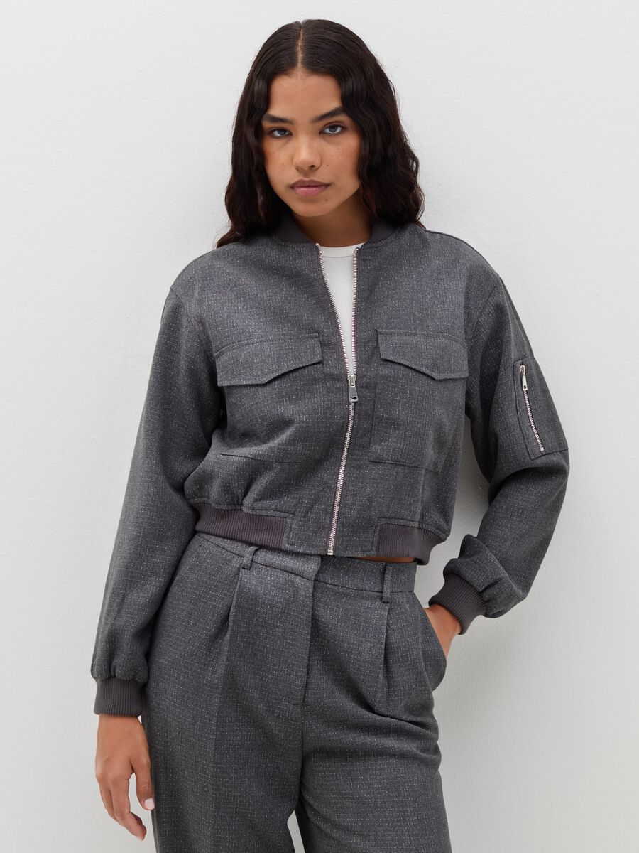 Bomber con lurex full-zip_0