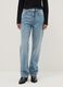 Blue pure cotton straight fit jeans_1