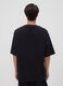 Black pure cotton T-shirt with front logo_3