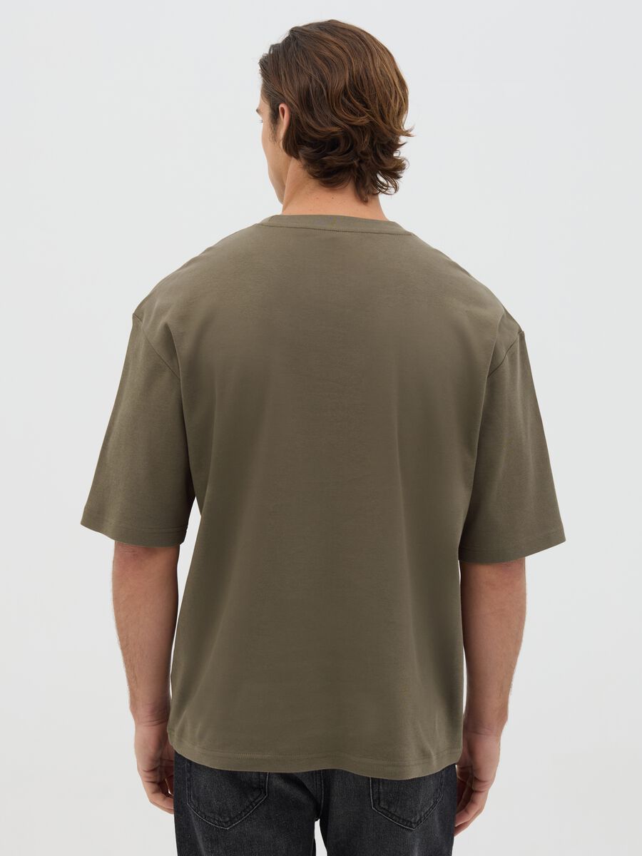 Boxy fit green pure cotton T-shirt_2