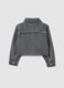 Girl's grey pure cotton jacket, regular fit, with frayed details_1