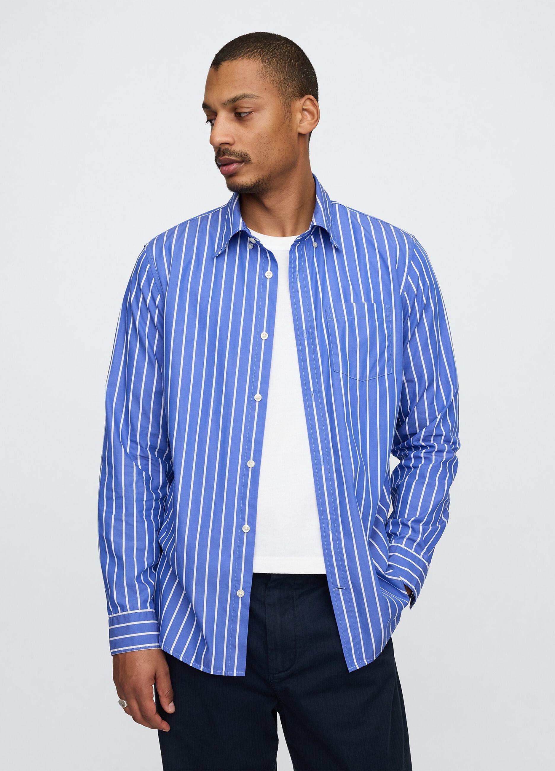 GAP Blue Striped Cotton Shirt