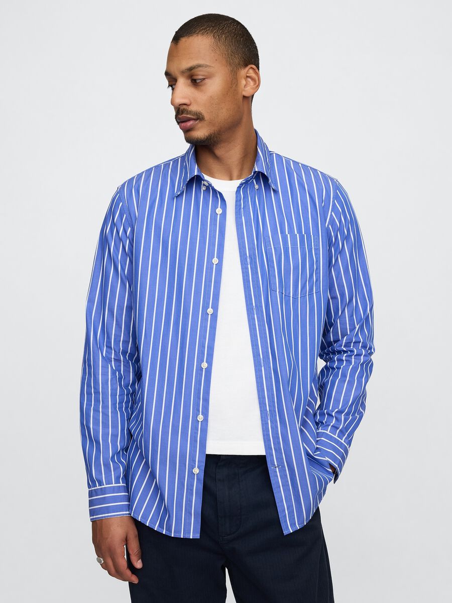 GAP Blue Striped Cotton Shirt_0
