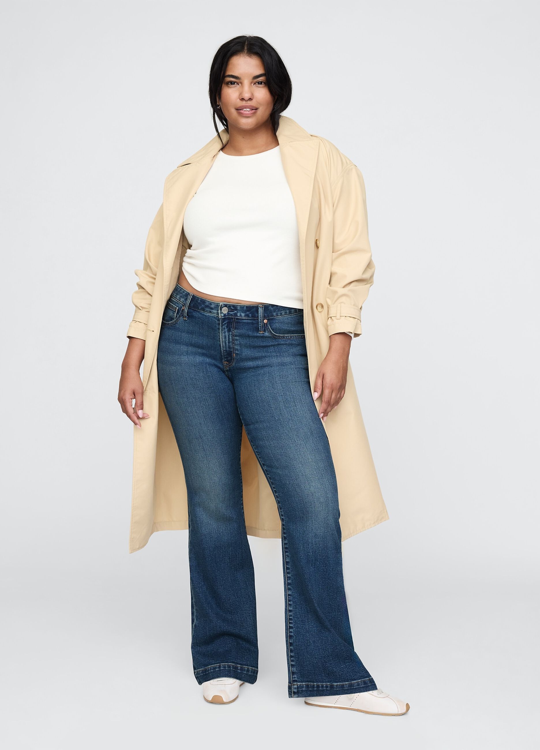 Wide-leg cotton blend jeans Gap