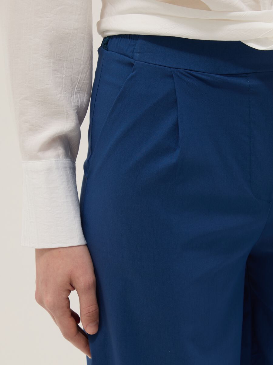 Pantaloni jogger in misto viscosa elasticizzata blu regular fit_3