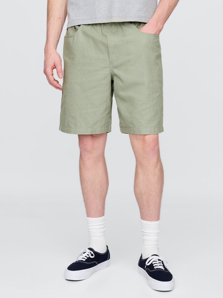 Green Linen and Cotton Shorts by Gap_5