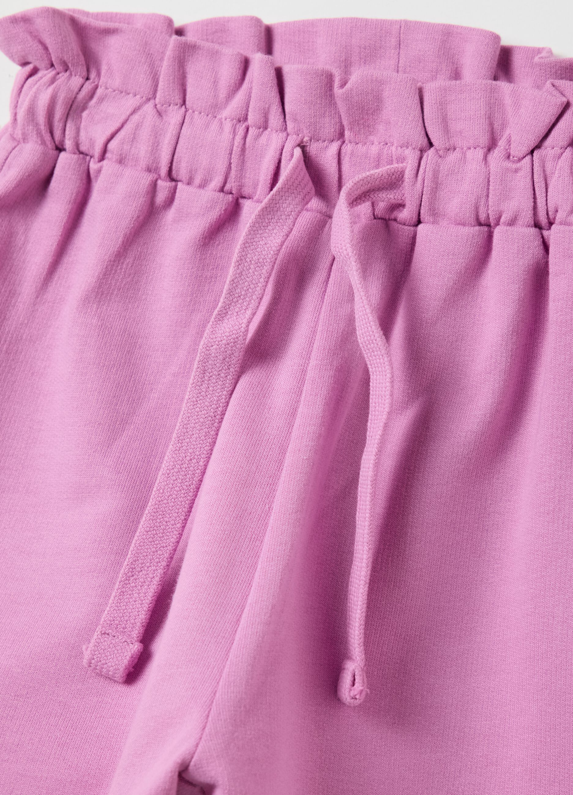 Short da bambina in puro cotone rosa regular fit con cintura elastica