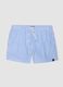 Blue and white striped pure cotton swim shorts_0