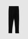 Girls' stretchy cotton black slim fit treggings_1