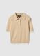 Beige Viscose Blend Polo Regular Fit_4