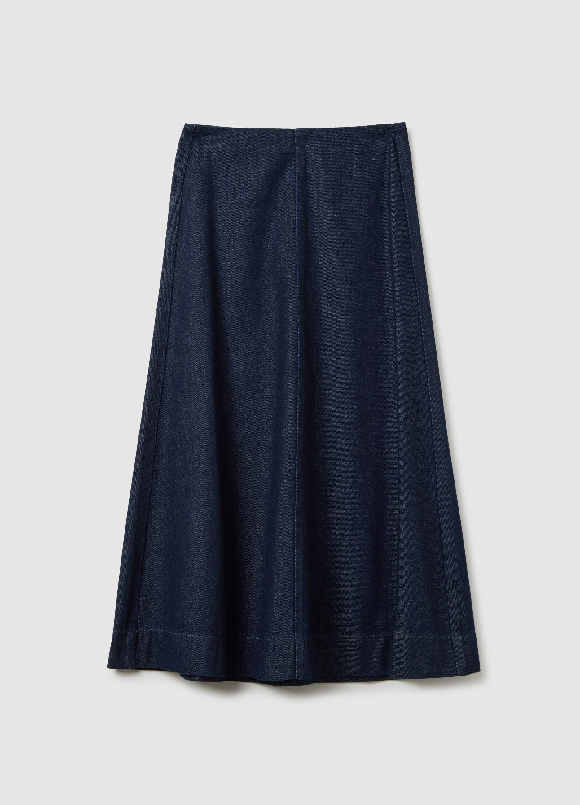 Pure Cotton Blue Skirt Regular Fit