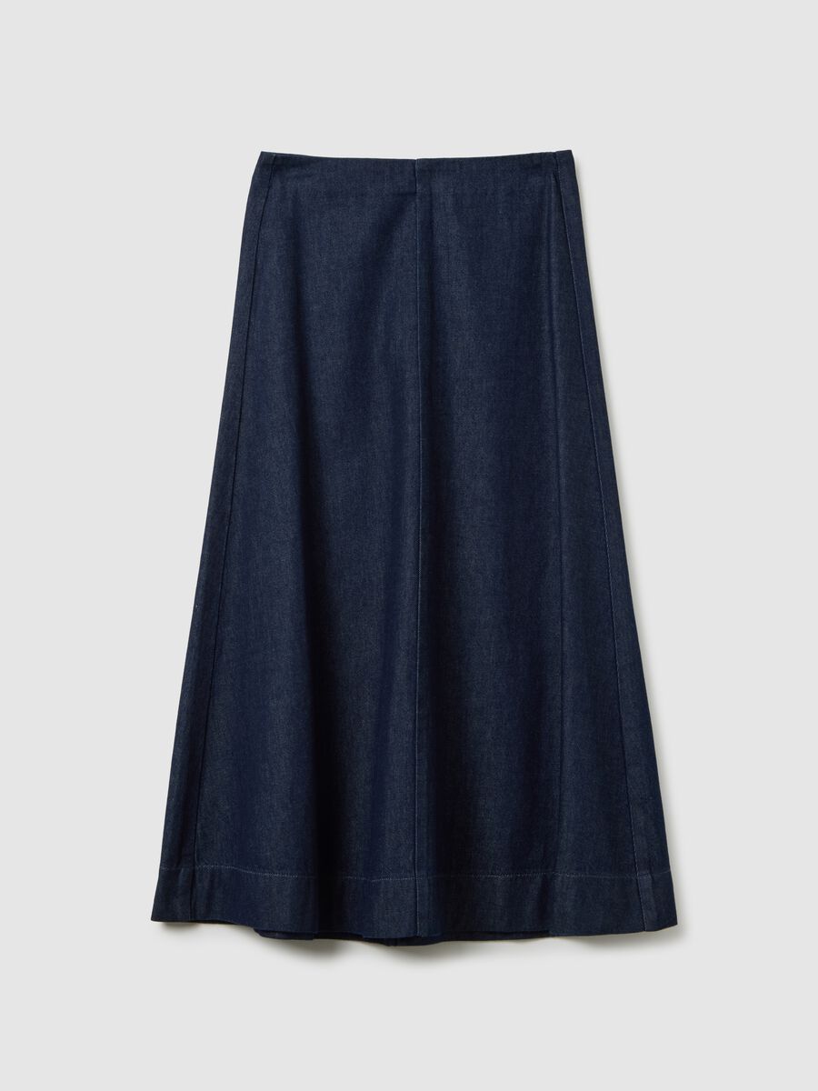 Pure Cotton Blue Skirt Regular Fit_4
