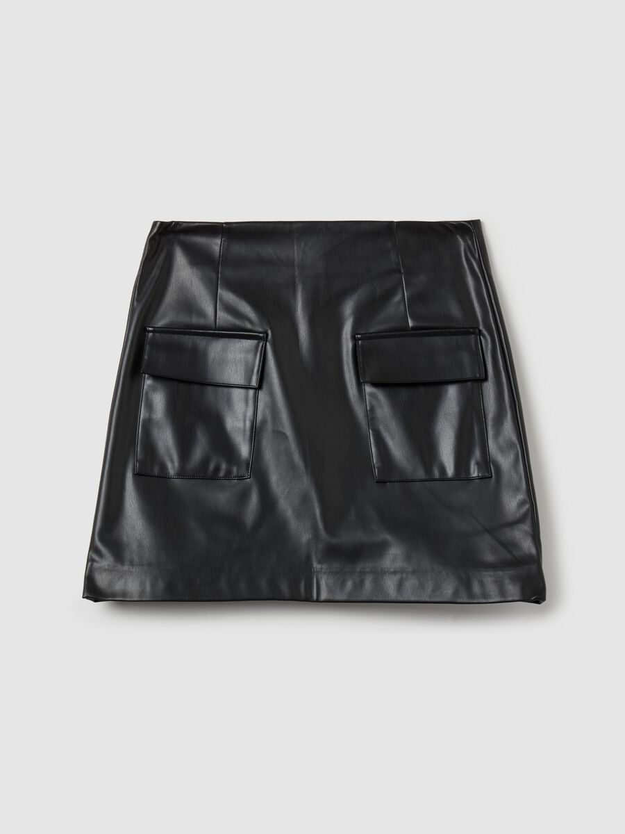 Glossy-effect miniskirt with pockets_5