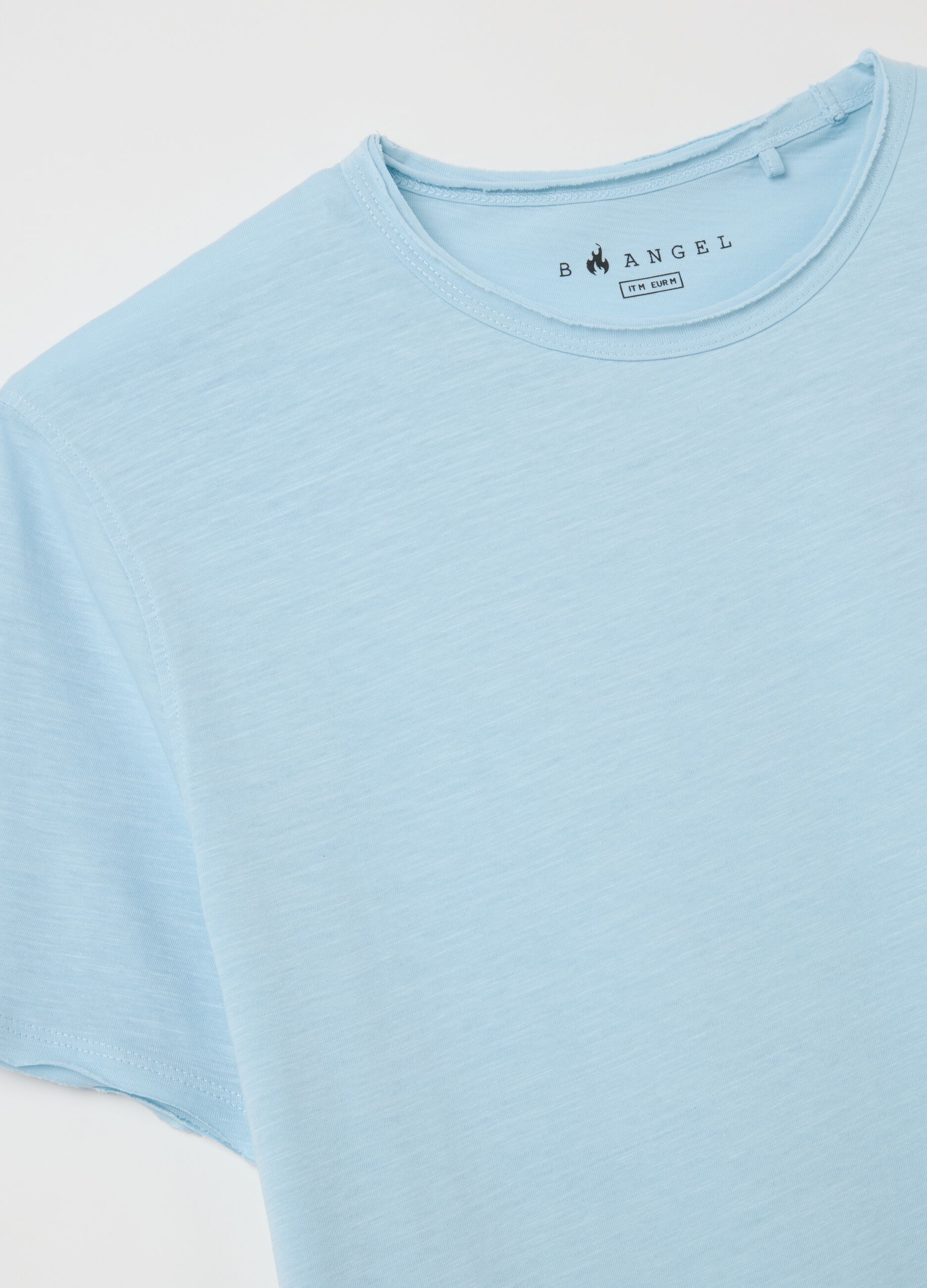 Men's pure cotton light blue regular fit T-shirt