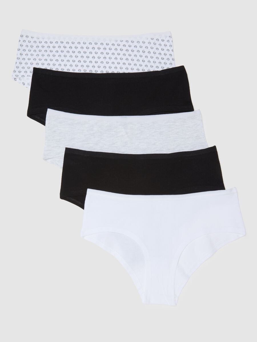 Set of multicolour regular fit cotton blend briefs_4