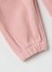 Pink ribbed fabric trousers for girls_3