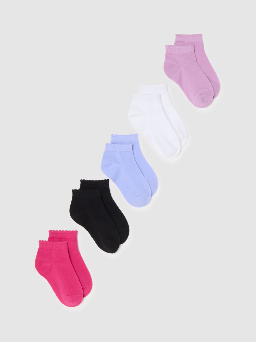 Girls' Multicolour Short Cotton Socks Multipack_0