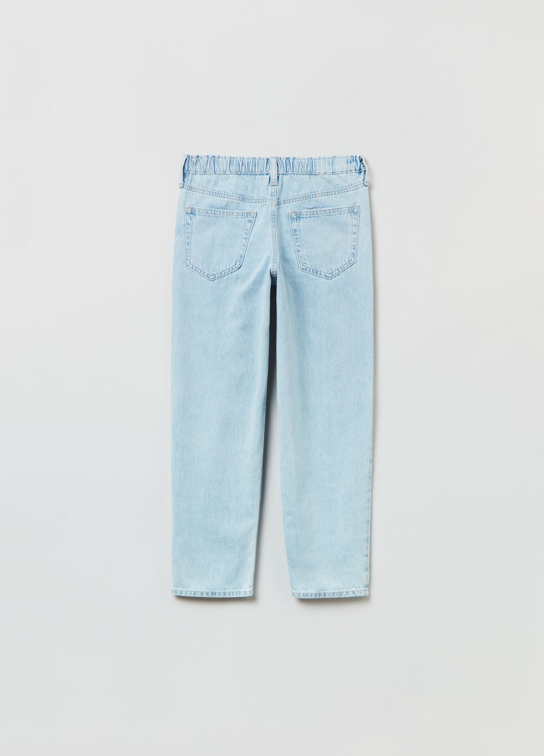 Mum-fit jeans with rips