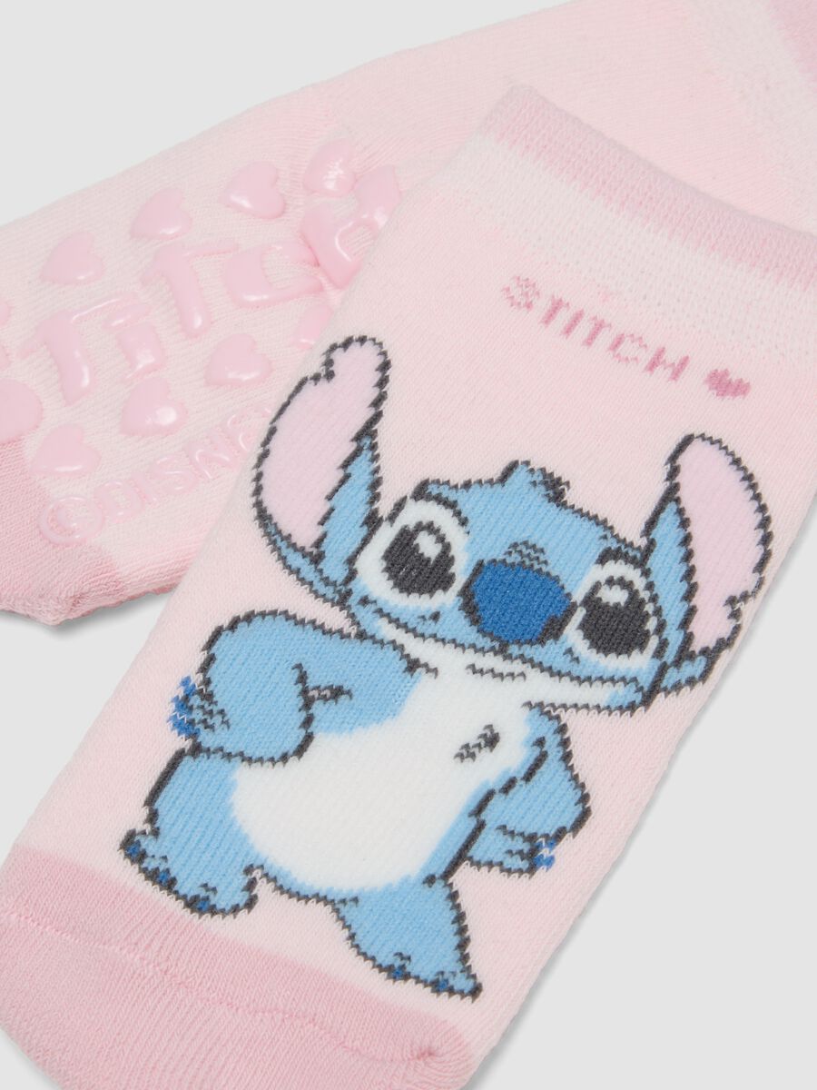 2-pack of pink organic cotton anti-slip socks with Lilo & Stitch print_2