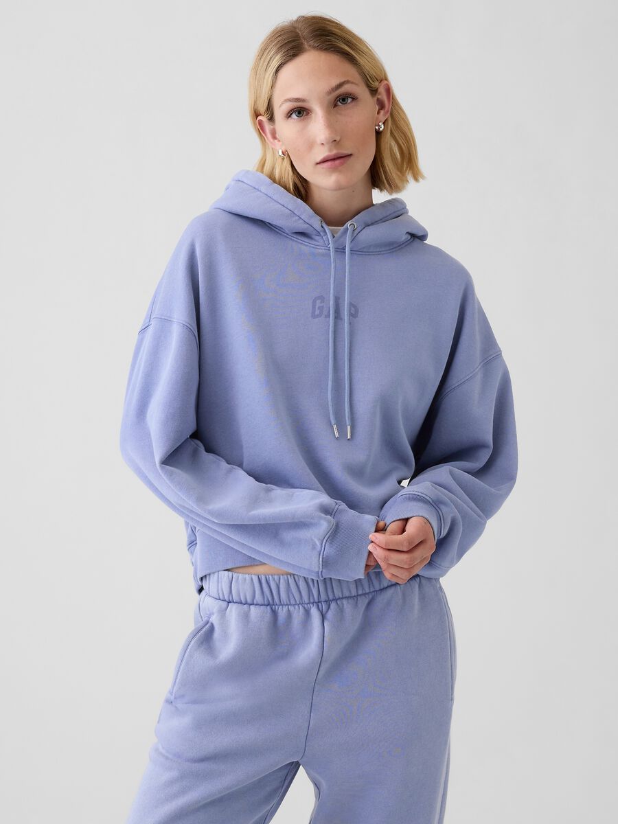 Oversized sweatshirt with hood and logo_0