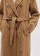 Brown double-breasted wool blend coat regular fit with belt_3